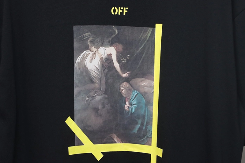 Off-White Angel Carava Oil Printed T-Shirt