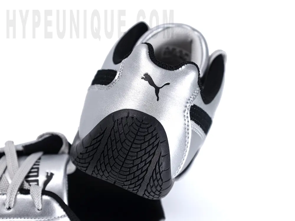 Puma Speedcat ‘Metallic Silver’ silver heel.
