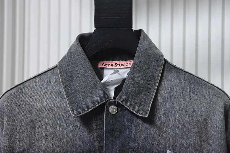 Acne Washed Ink-Splashed Denim Jacket