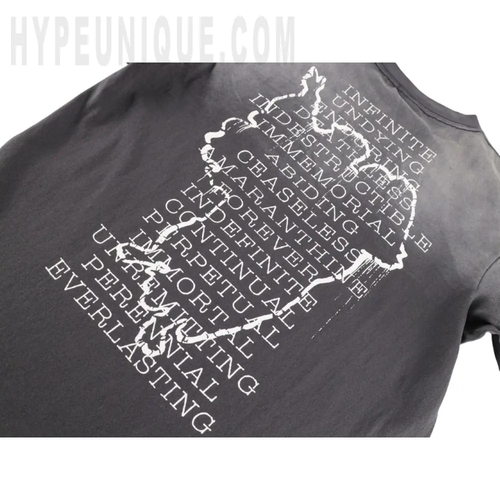 Printed graphic on the back of the garment