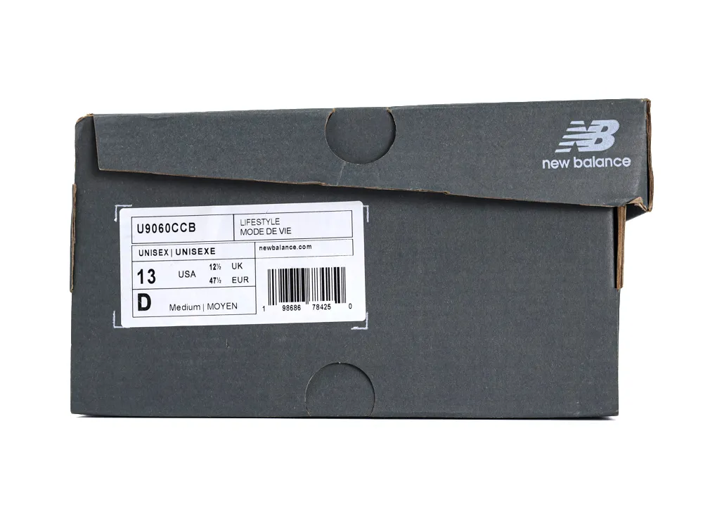 New Balance 9060 Bisque Sea Salt shoe box label view