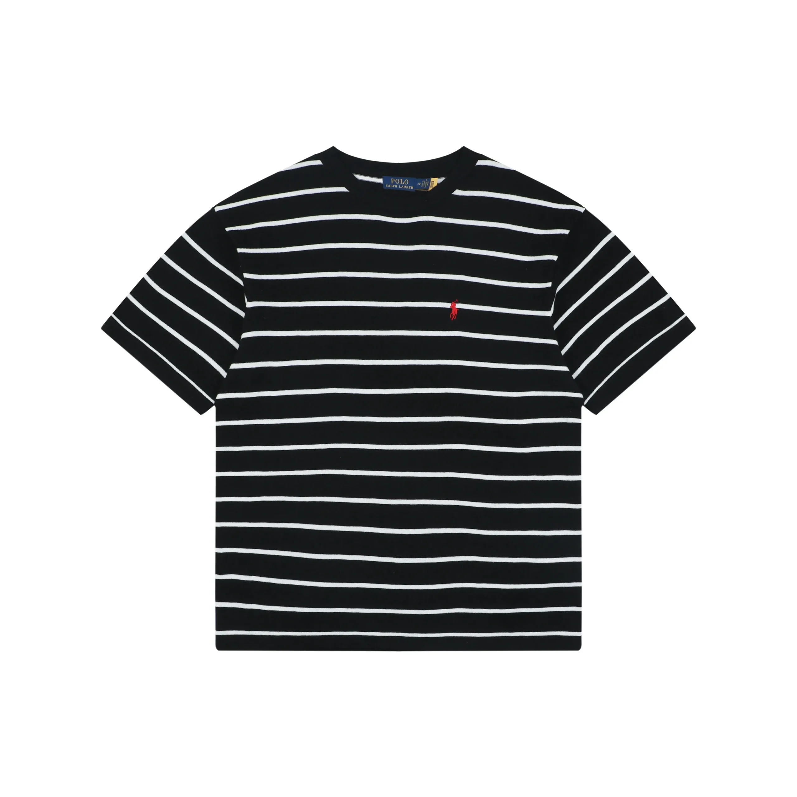 RL Pony Logo Striped Jacquard T-Shirt Color Black