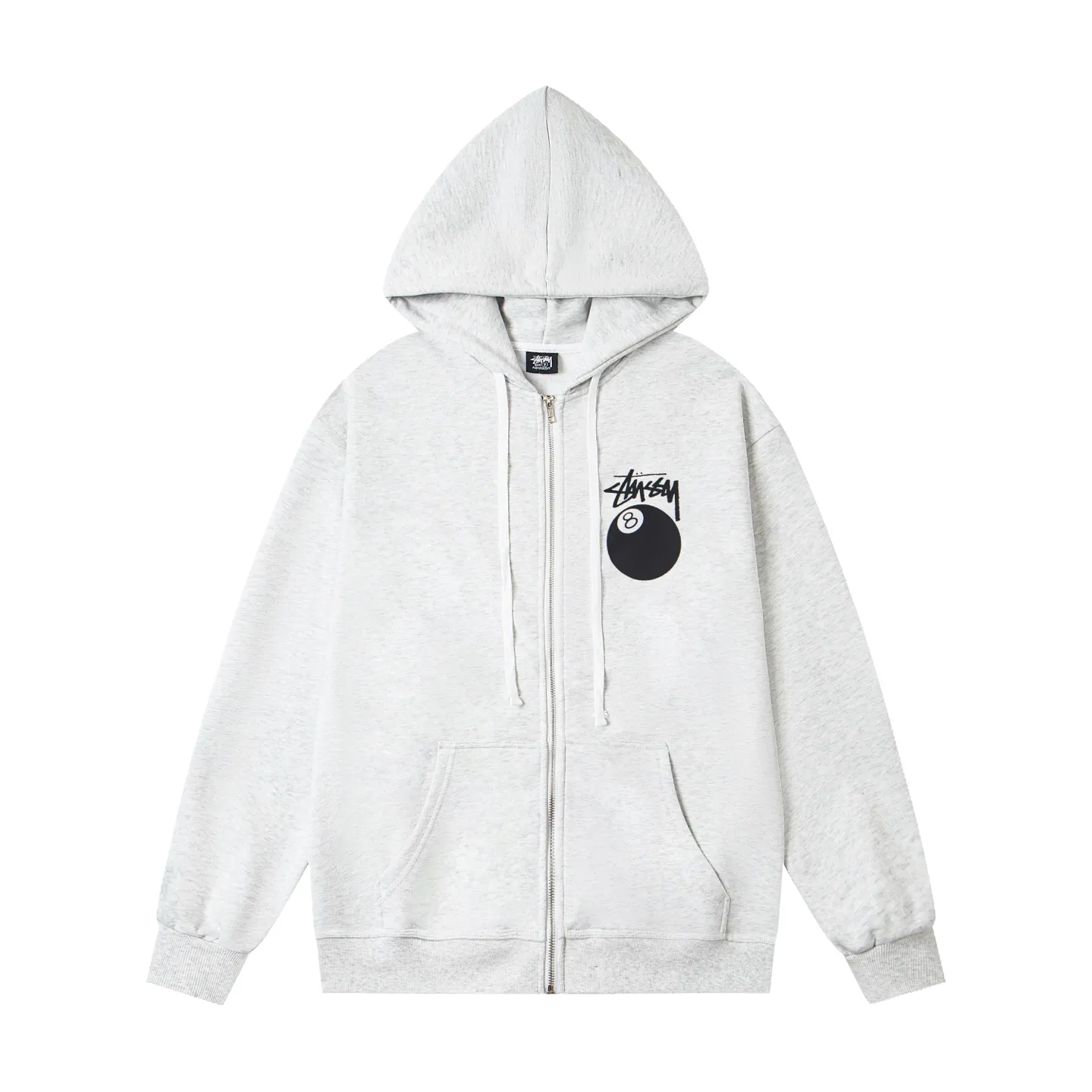 Stussy 8-Ball Graphic Zip-Up Hoodie