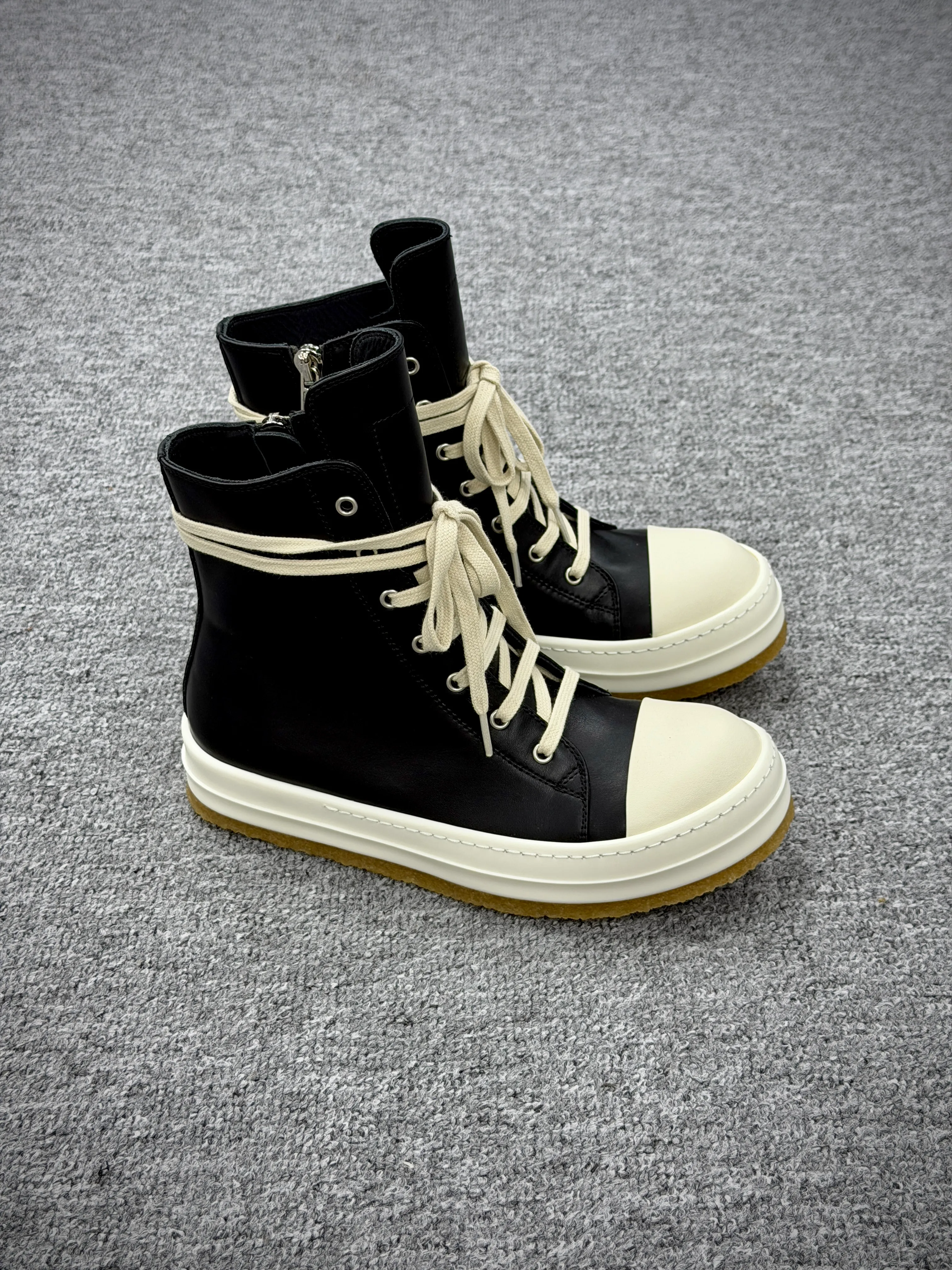 R 0wens Hollywood Leather High-Top Sneakers “Black/Milk”