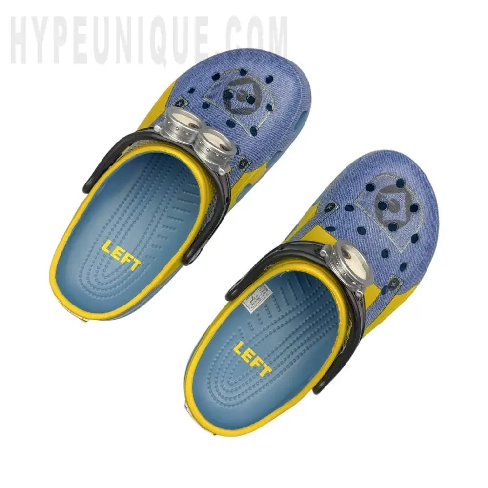 A pair of the blue shoes