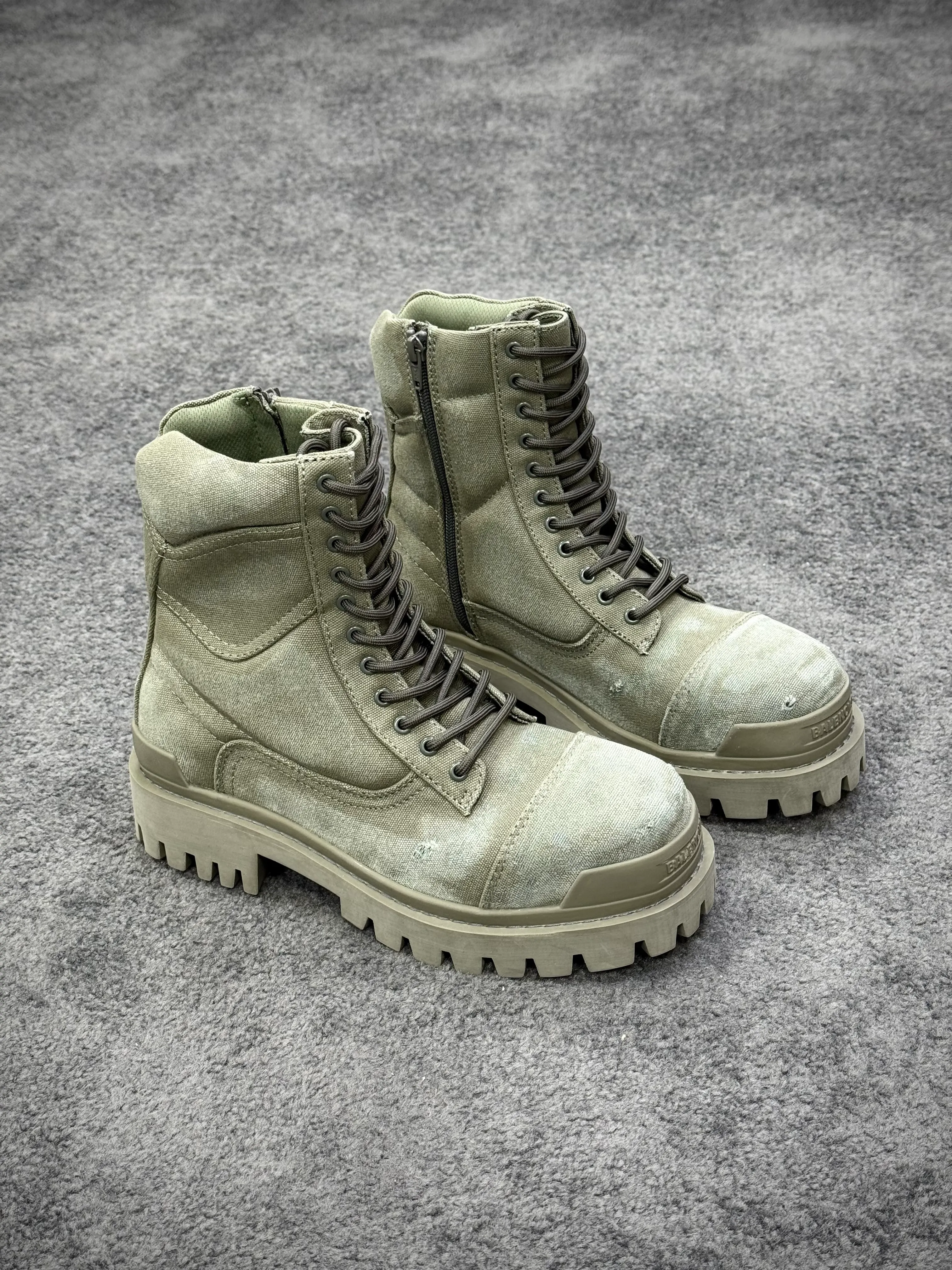 BLCG “Army Green” Distressed Strike 20mm Canvas Combat Boots