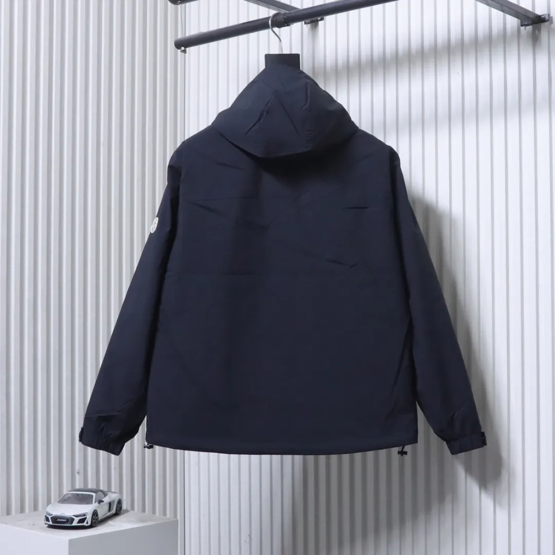 Back View Mcler Embroidered Logo Hooded Zip Jacket