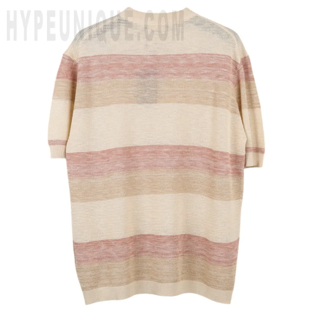 Striped Mock Neck T-Shirt