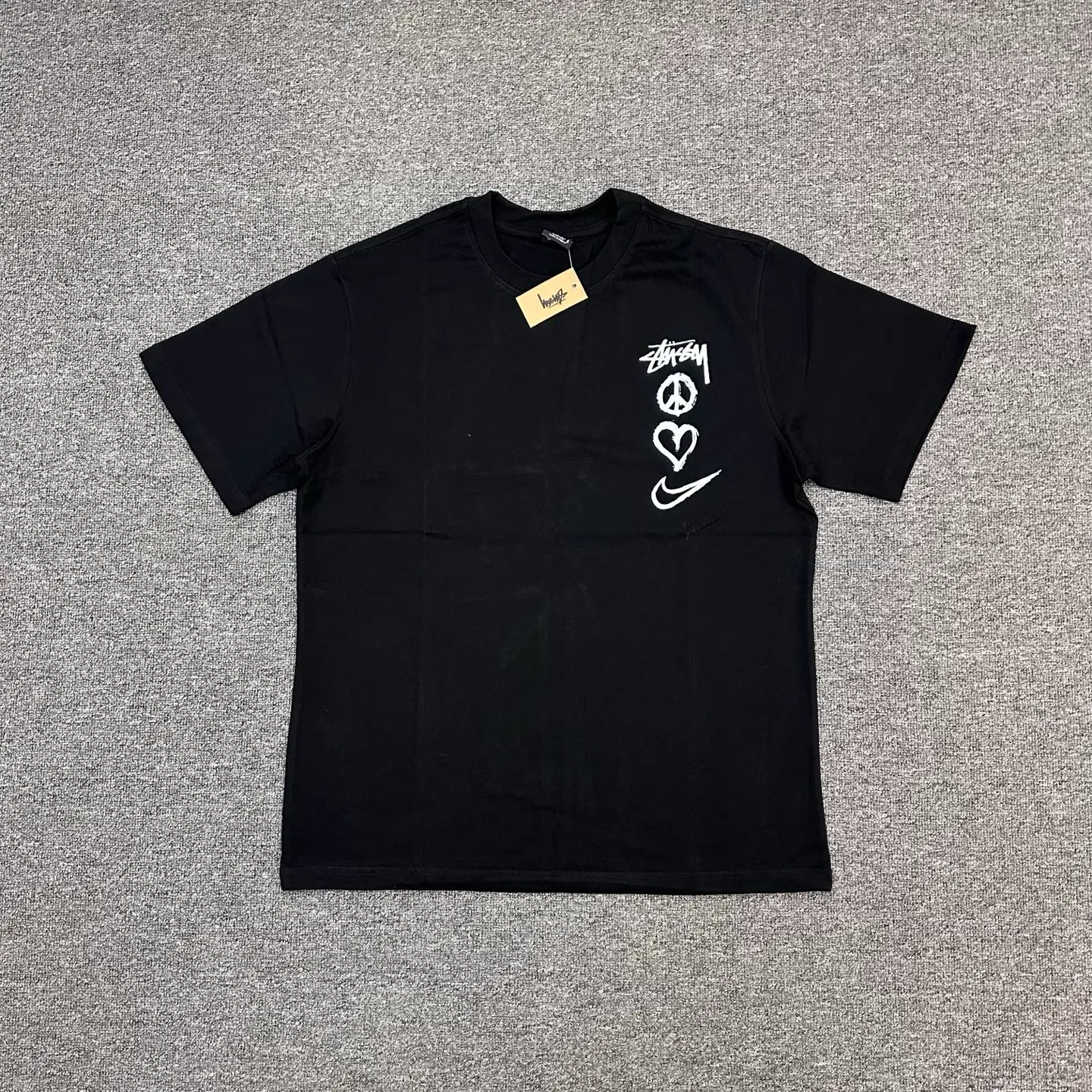 Stussy Retro Heart Logo T-Shirt Color Black