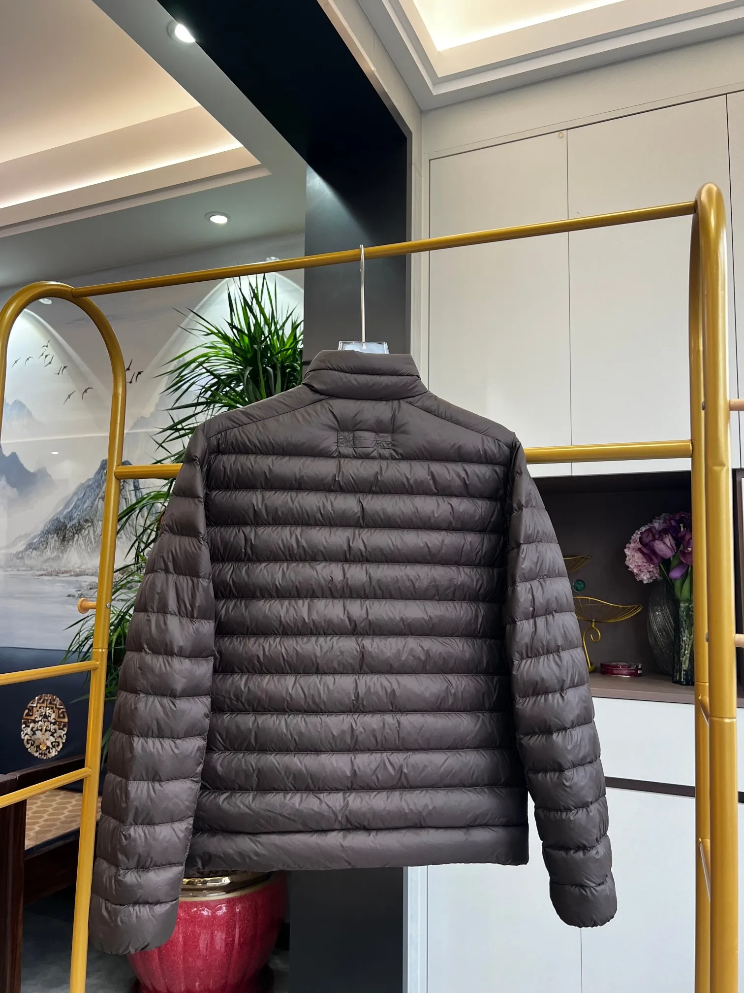 Back View CG Stratus Stand Collar Quilted Down Jacket