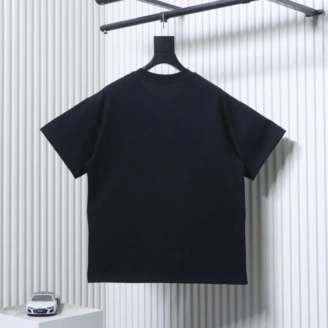 BLCG Double B Logo Print Cotton T-Shirt - Black - Back