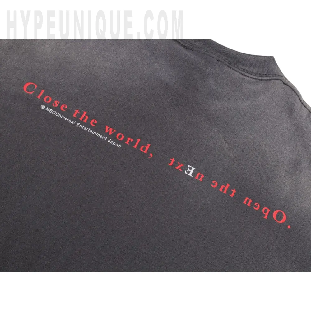 Printed graphic on the back of the clothes