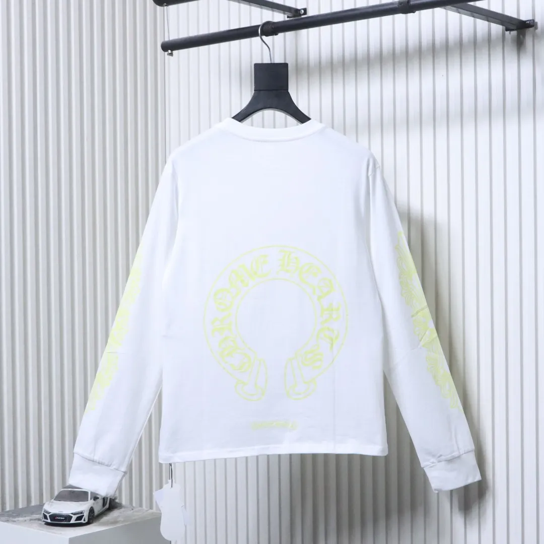 Back CH Yellow Horseshoe Print Long-Sleeve Shirt