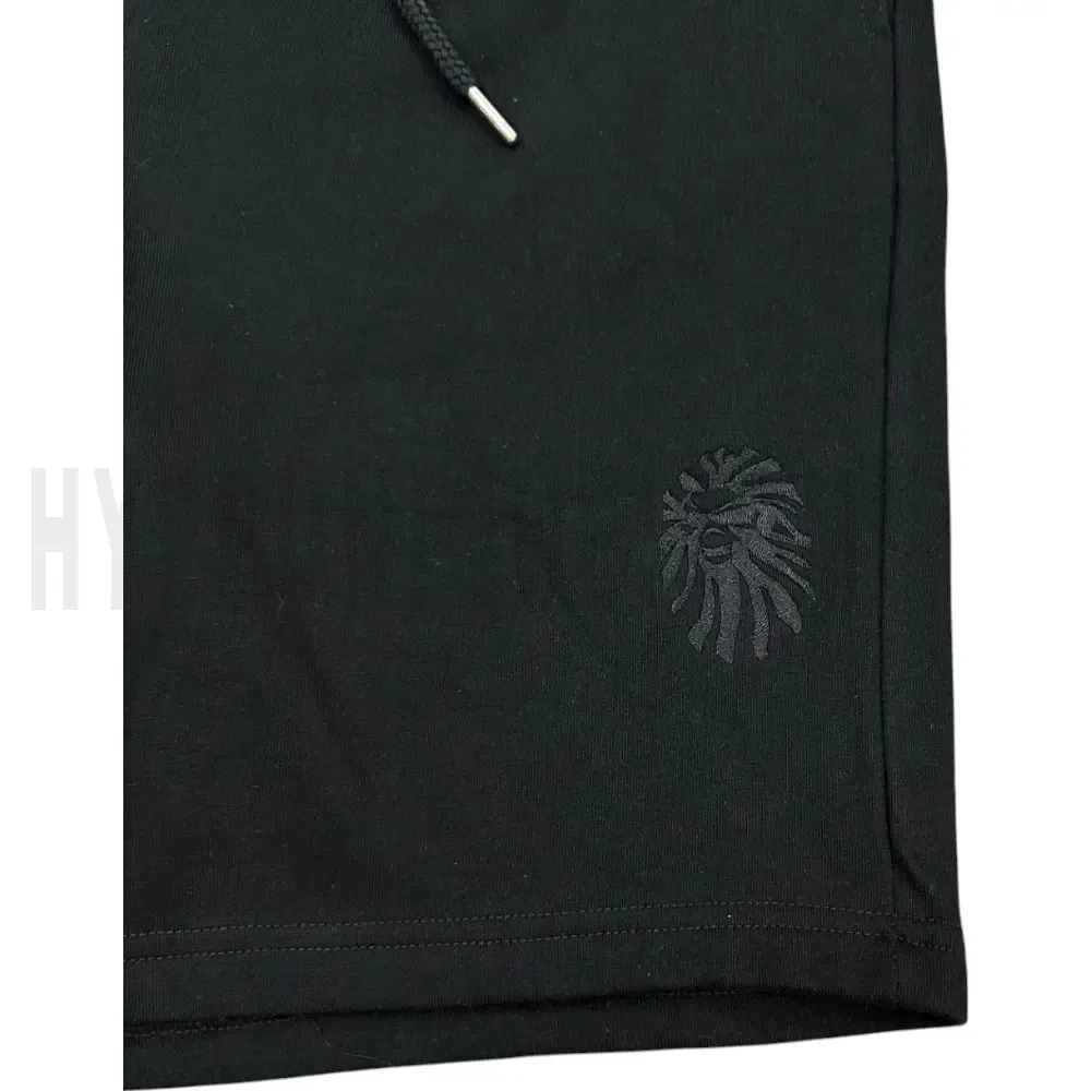 Embroidered graphic on the front of the shorts