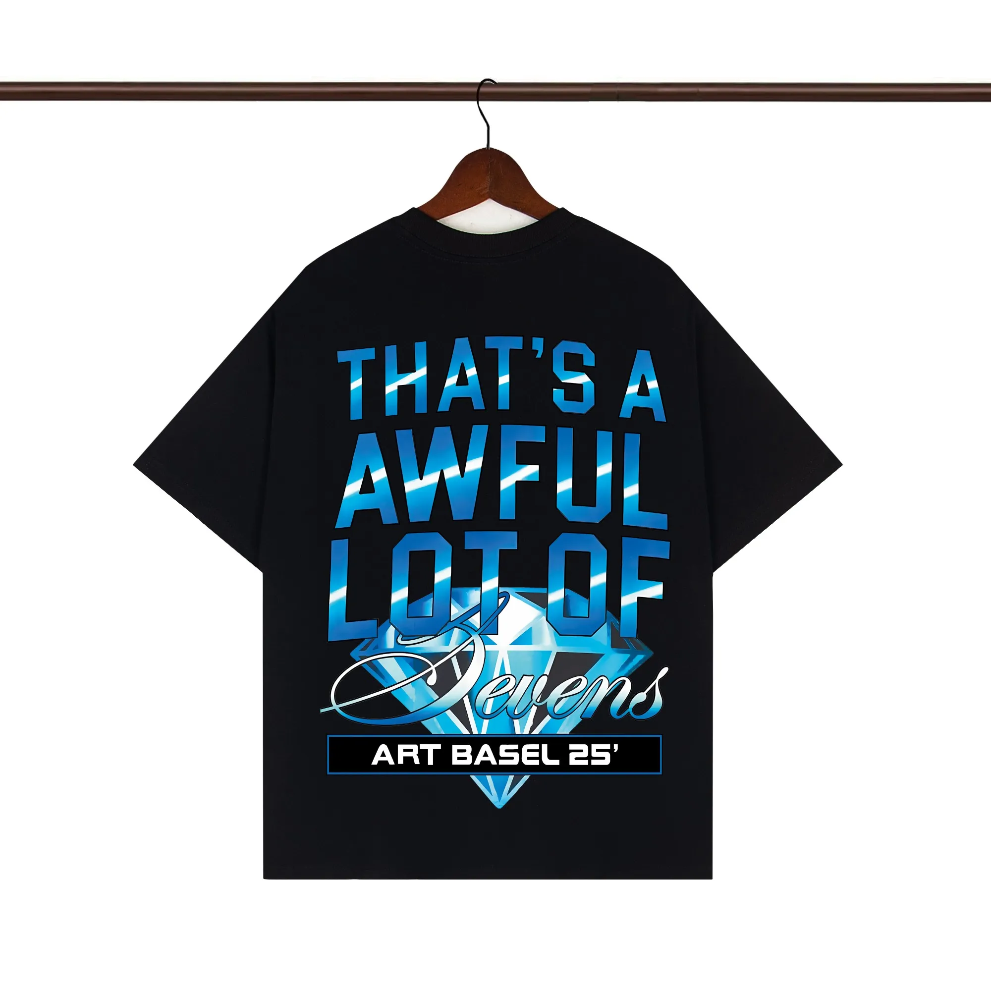 Back of That’s A Awful Lot Of Cough Syrup Art Basel 25 Diamond T-Shirt color Black