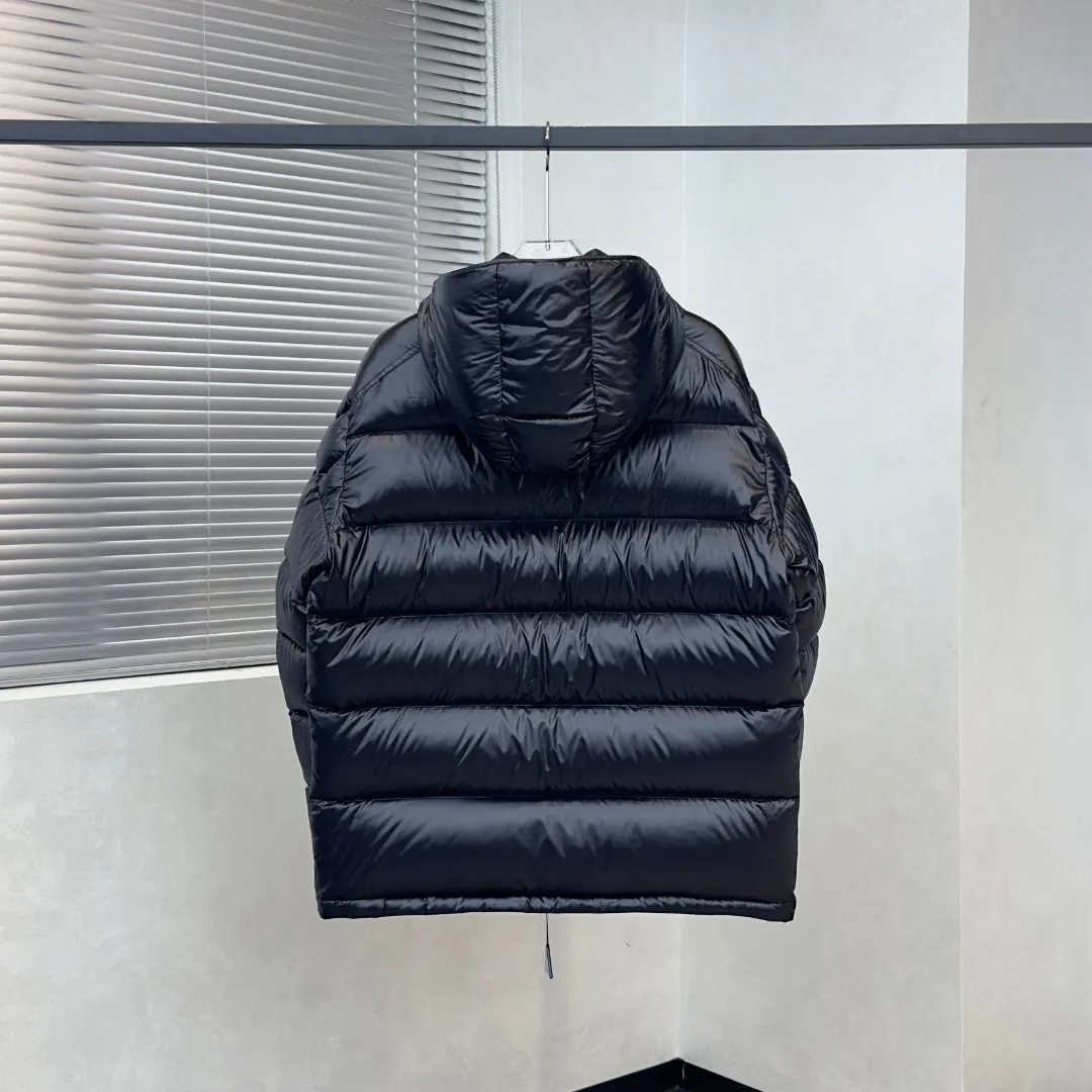 Back View Mcler Maya Glossy Hooded Down Jacket