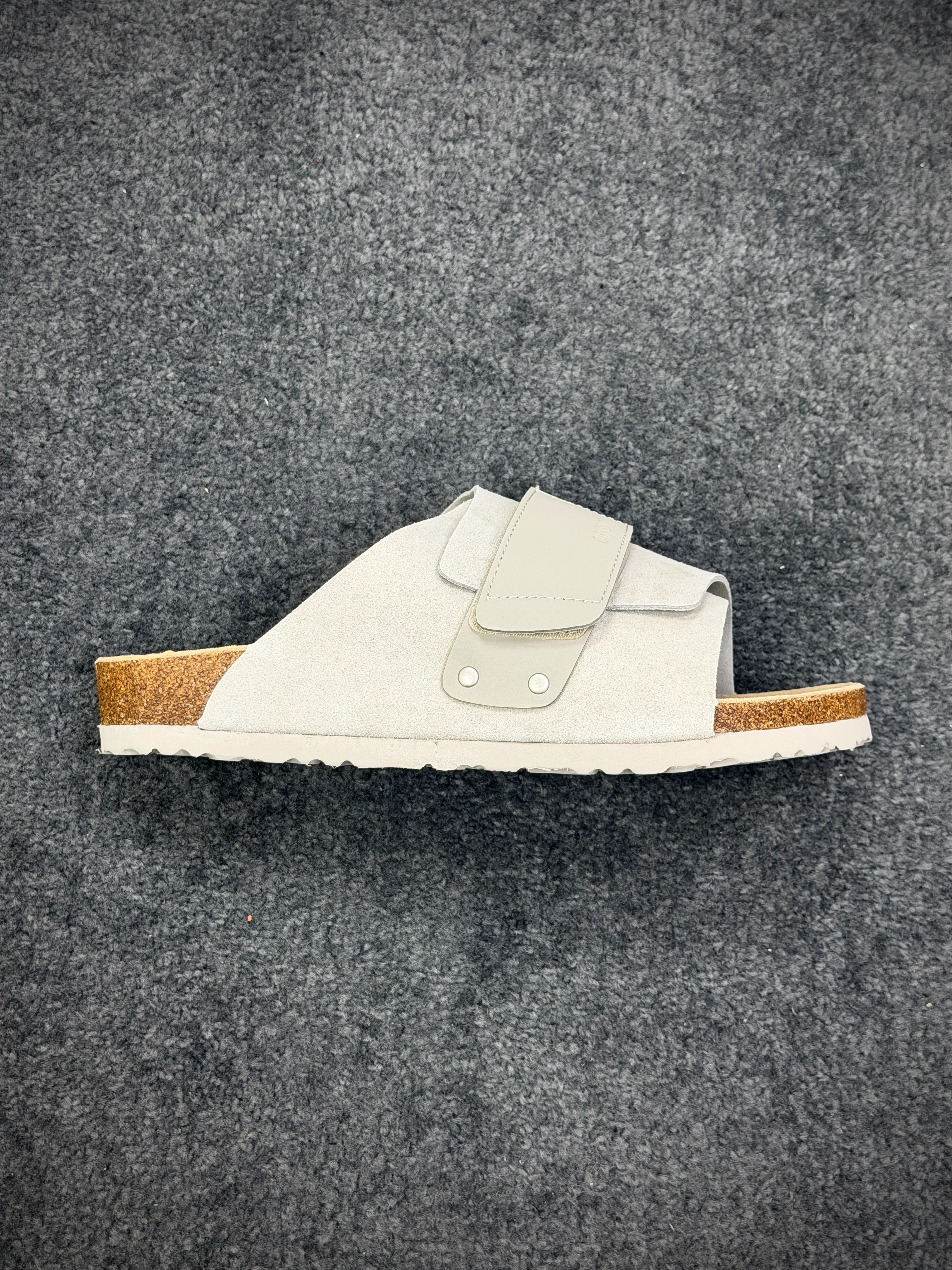 BK Kyoto Beige Nubuck Suede Leather Sandals Side View