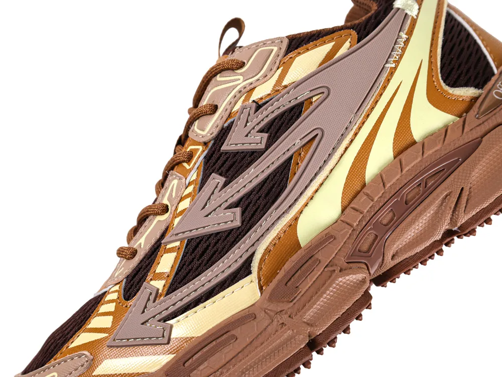 Off-White Be Right Back Sneakers Dark Brown Cream Side View