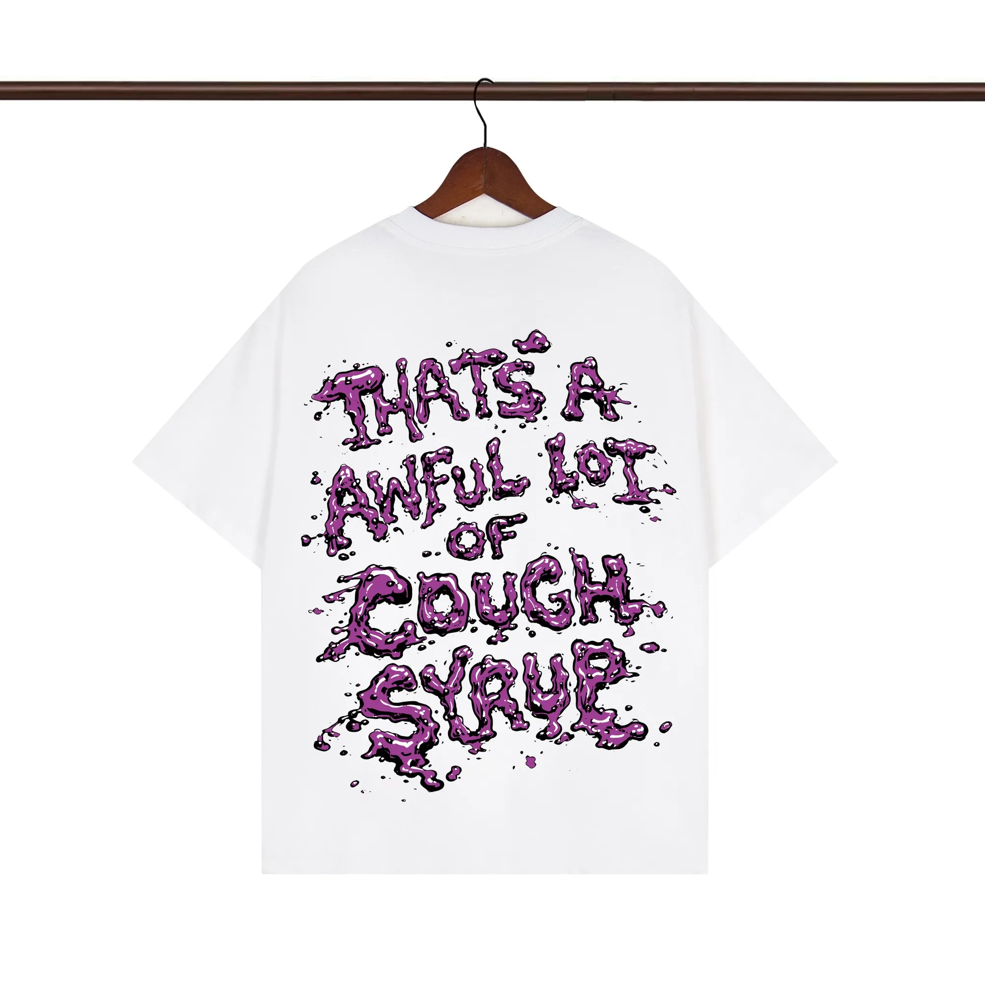 Back of That’s A Awful Lot Of Cough Syrup Purple Heart Graphic T-Shirt Color White