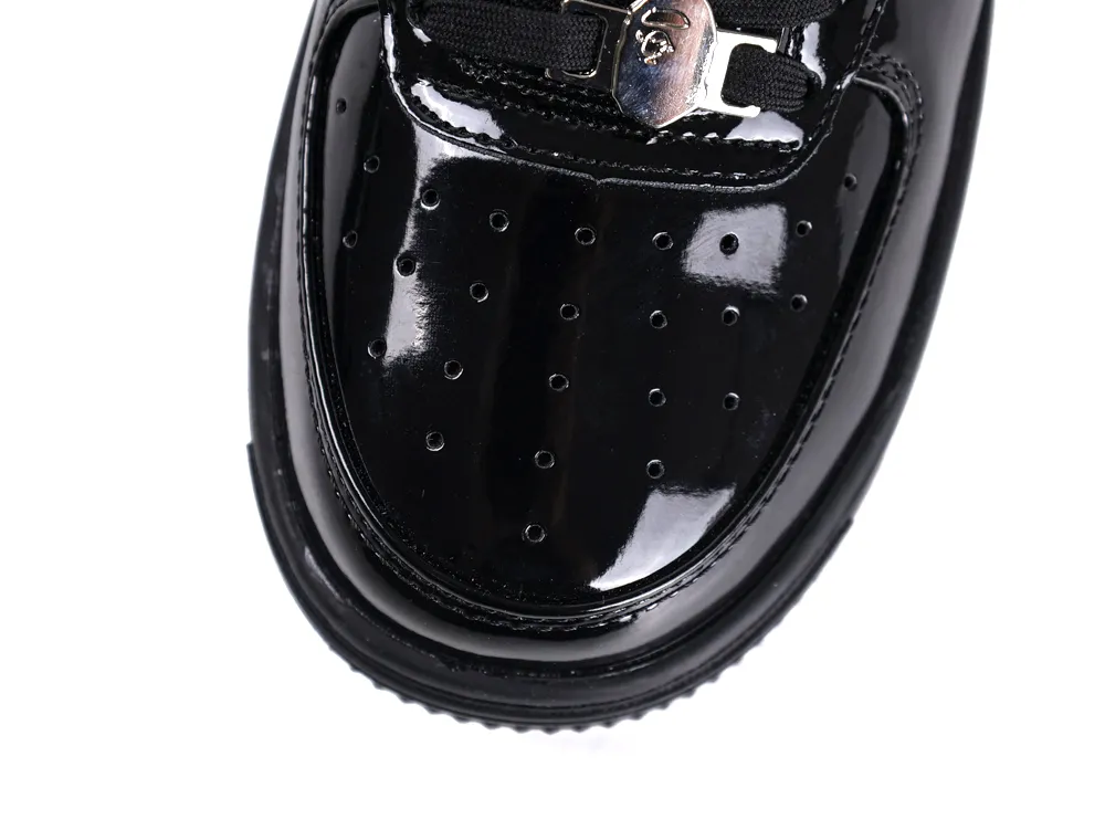 A Bathing Ape x Solebox Bape Sta Tokyo Lights Patent Black Top View