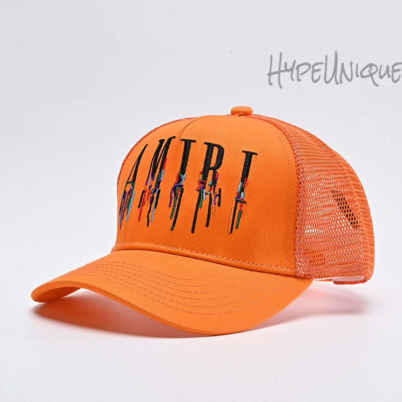 AMIRI Embroidered Paint Drip Core Logo Cap Orange