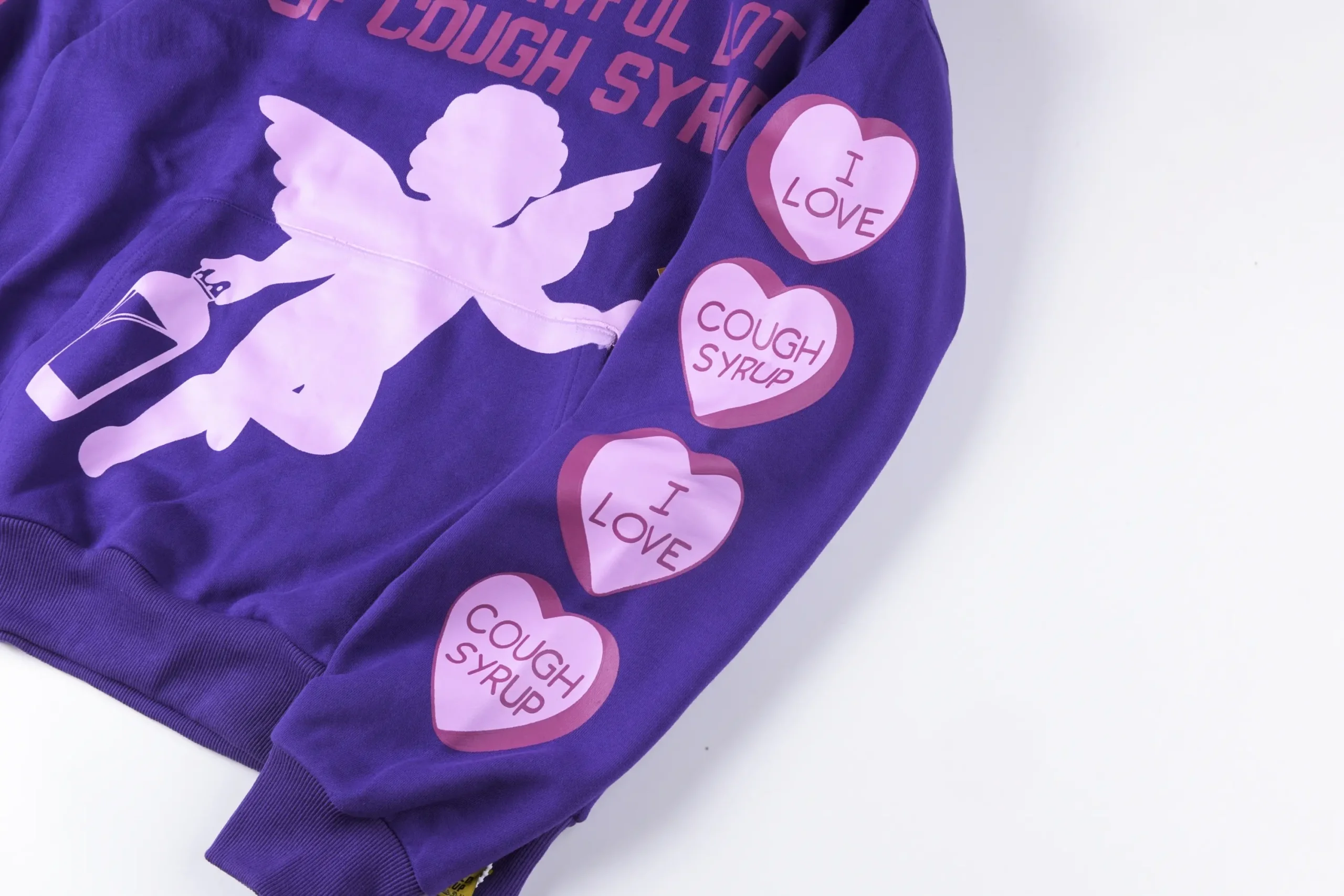 The "I love you" logo on the right sleeve.