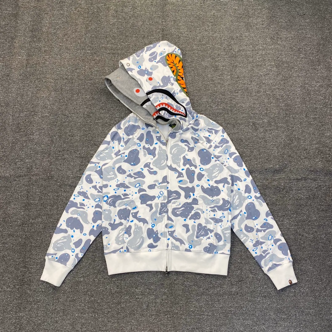 BAPE Space Camo Shark Glow-in-the-Dark Zip-Up Hoodie