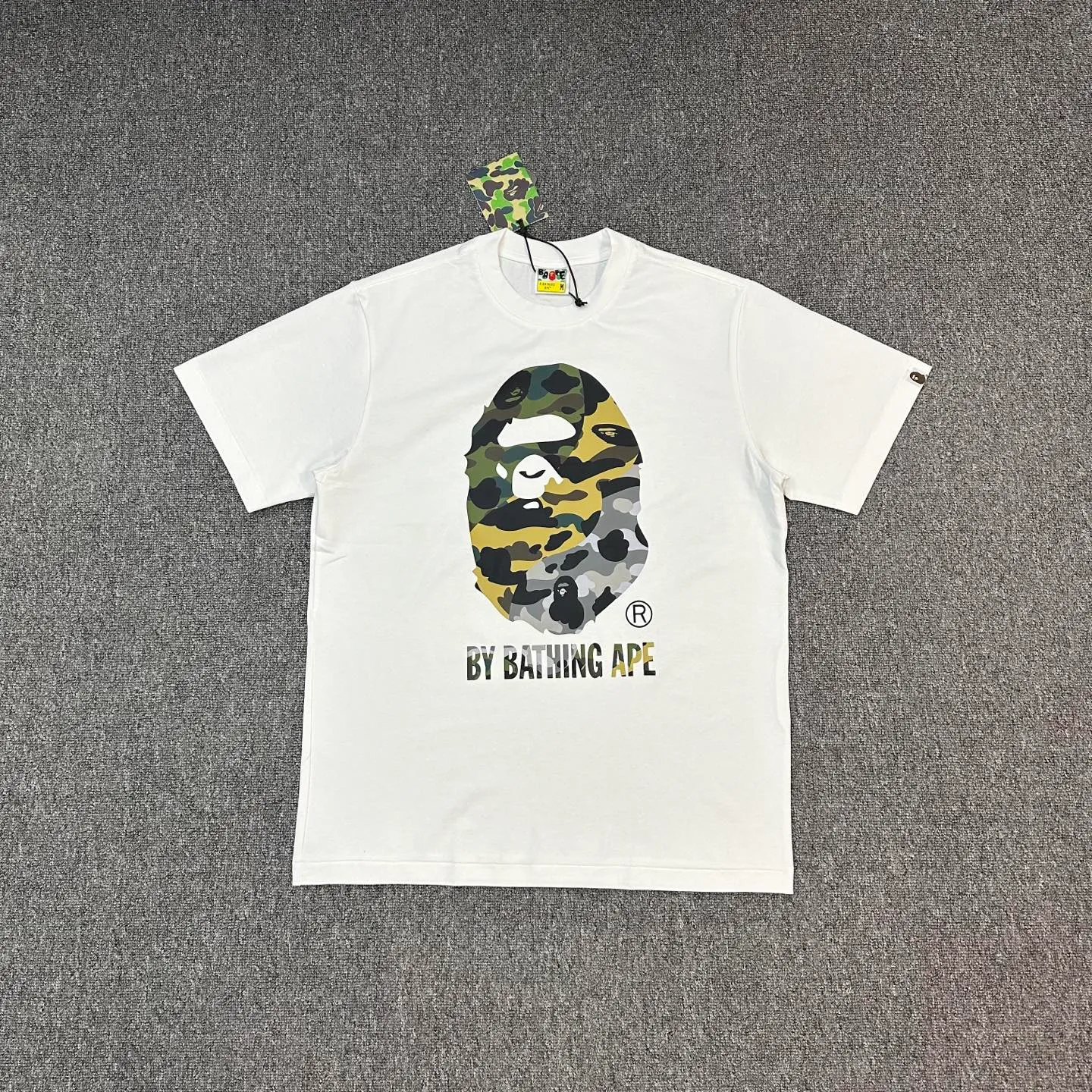 BAPE SS25 1ST CAMO Mixed Color Ape Print T-Shirt Color White