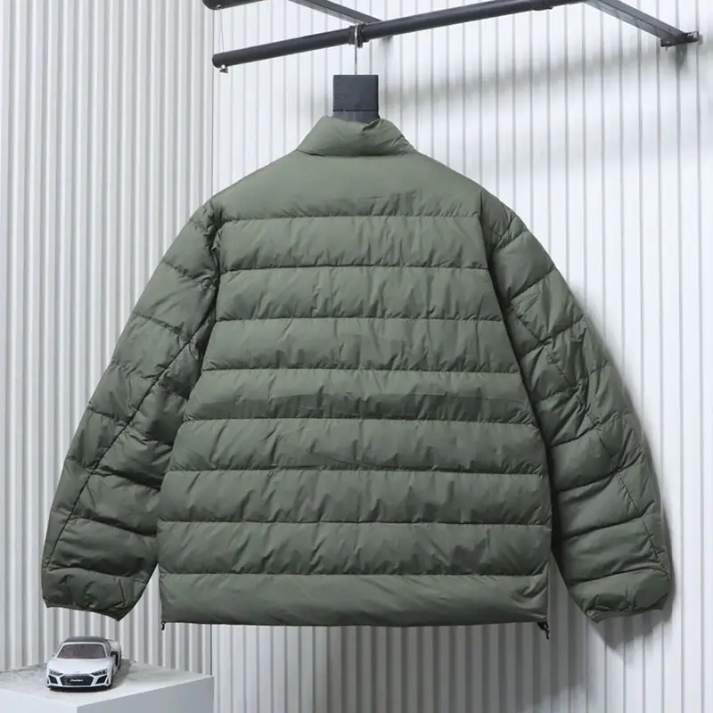 RL Logo Stand-up Collar Zippered Down Jacket with Storage