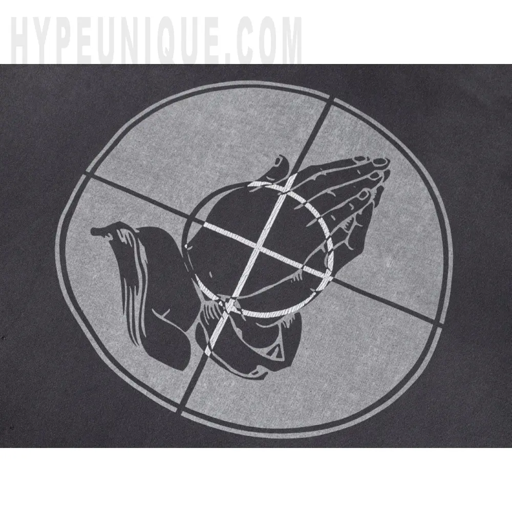 Printed graphic on the back of the garment