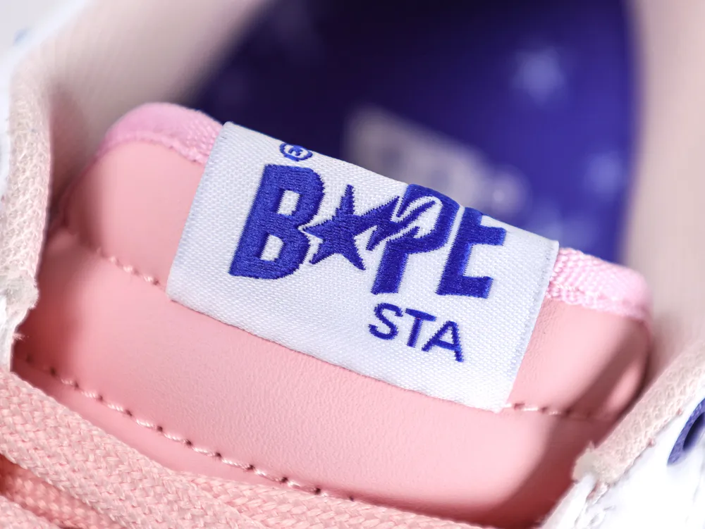 A Bathing Ape Bape Sta BAPY White Pink Tongue Label Close Up