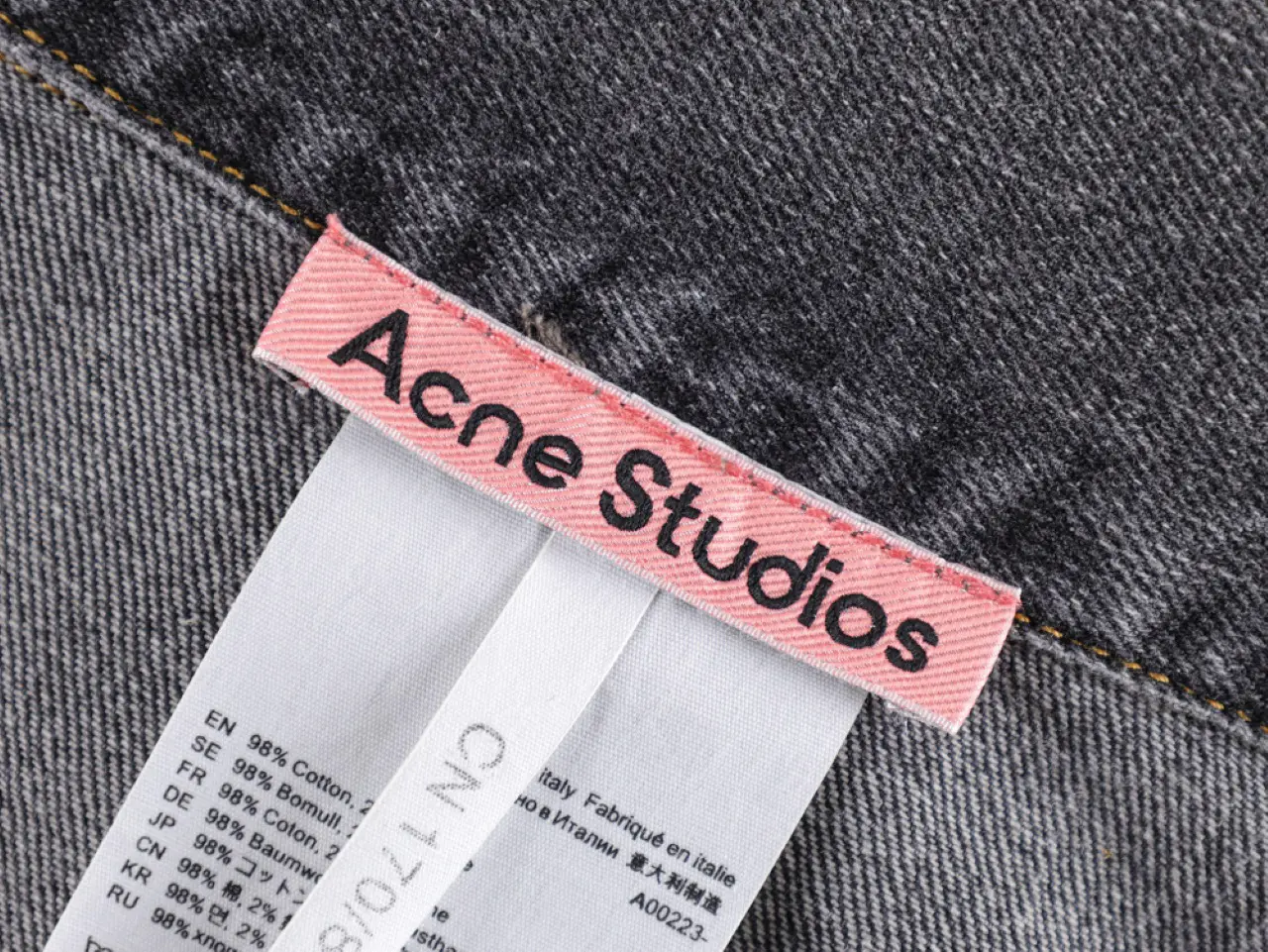 the acne studios wash tag