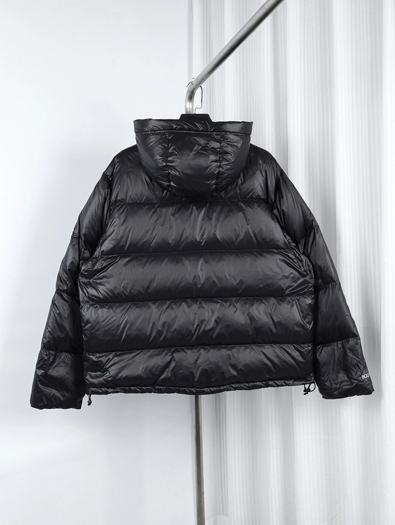 Stussy 23FW Black Gray Letter Hooded Down Jacket
