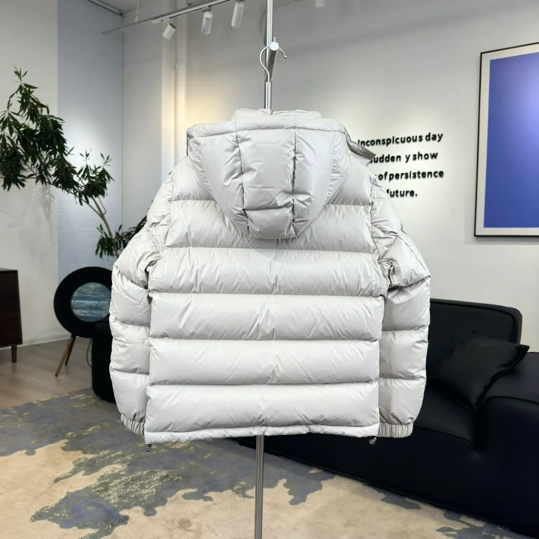 Back View BBR Triangle Logo Hooded Down Jacket