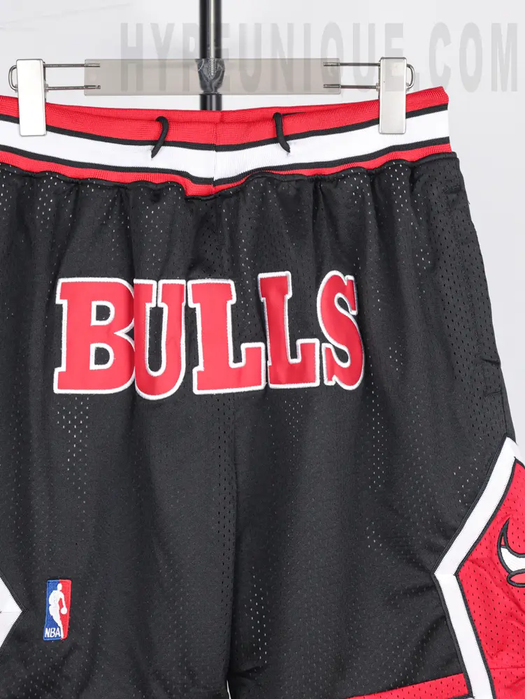M&N x Just Don Black Chicago Bulls Swingman Fashion Shorts