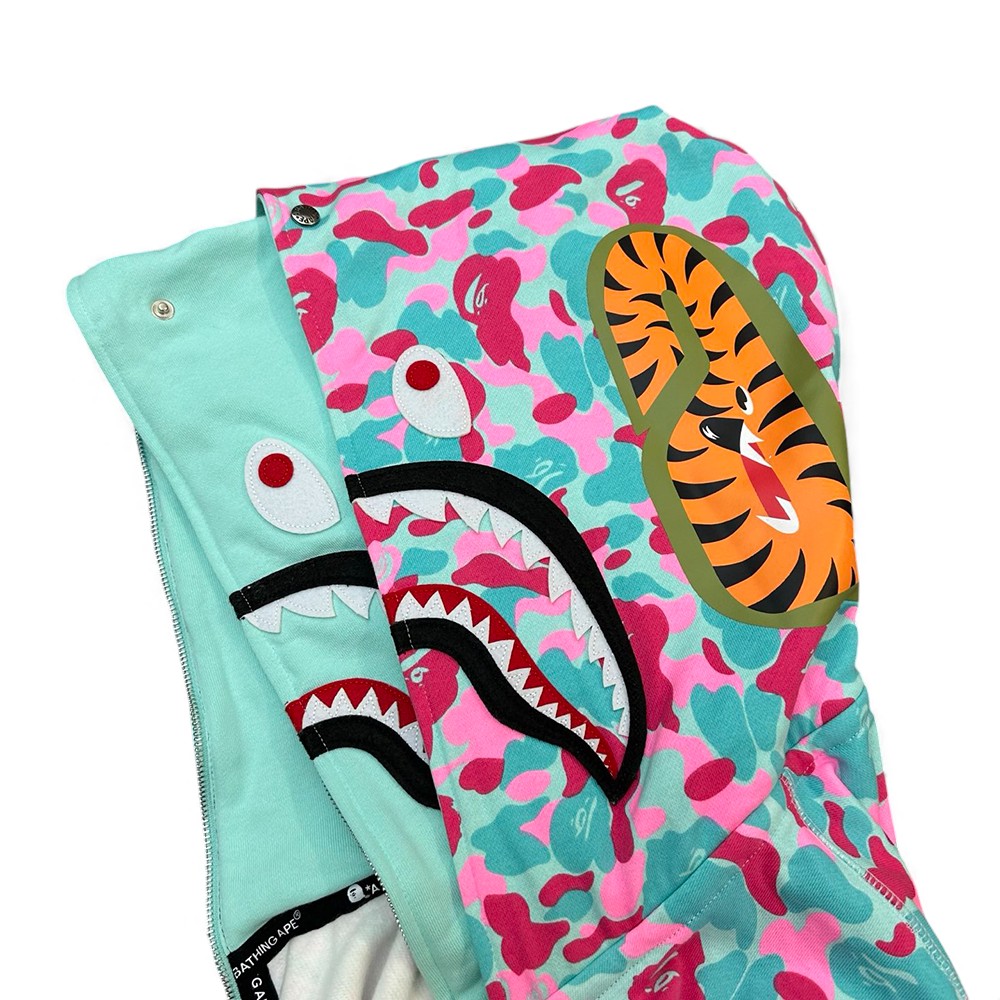 BAPE Store Miami Shark Full Zip Hoodie Pink/Blue