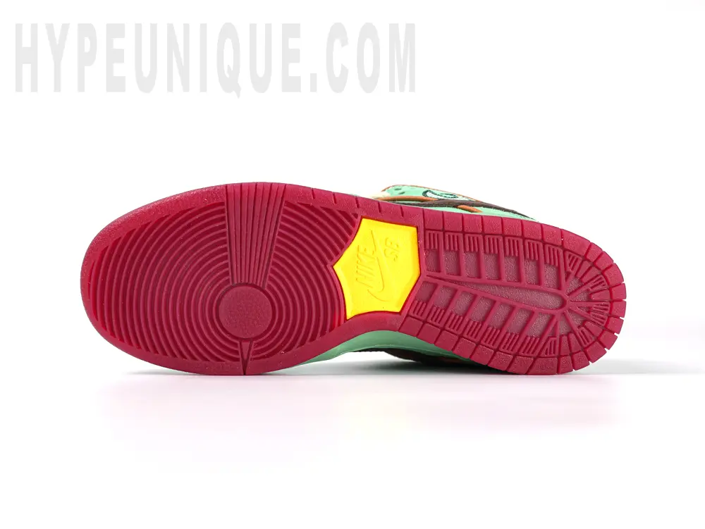 the red outsole