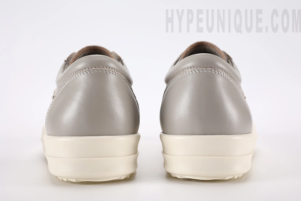 Rick Owens Lido Vintage leather sneakers "Gray/Milk" hypeunique