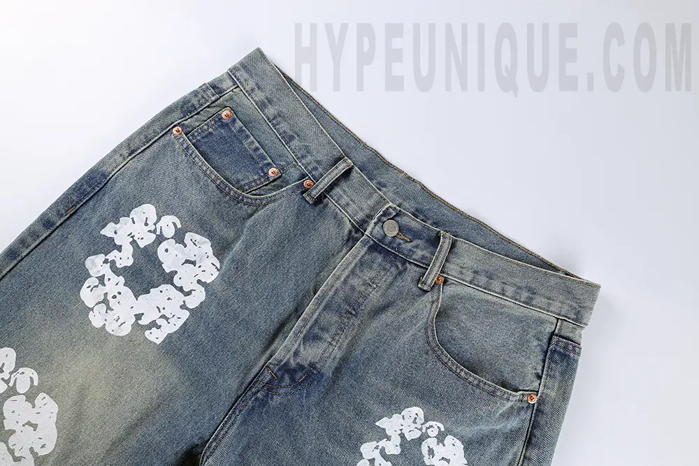 Denim Tears Kapok Print High Quality Jeans ‘Washed blue’ Levis 501