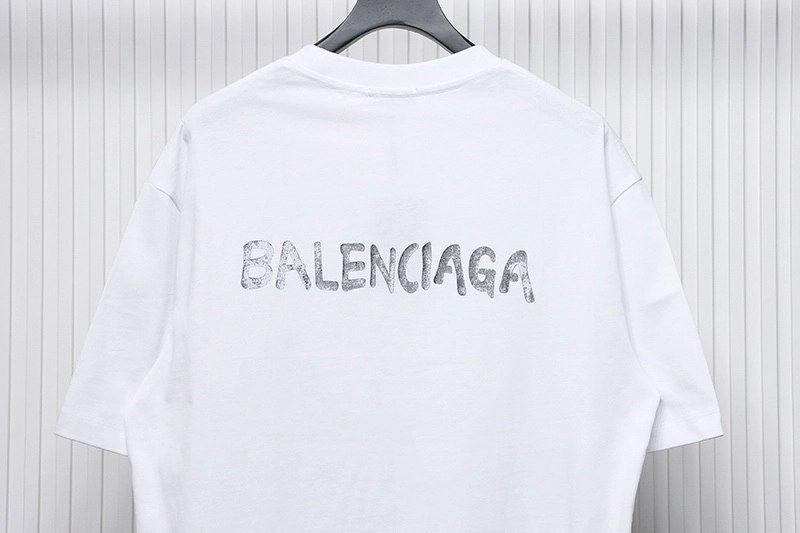 Balenciaga Front and Back Logo Print T-Shirt