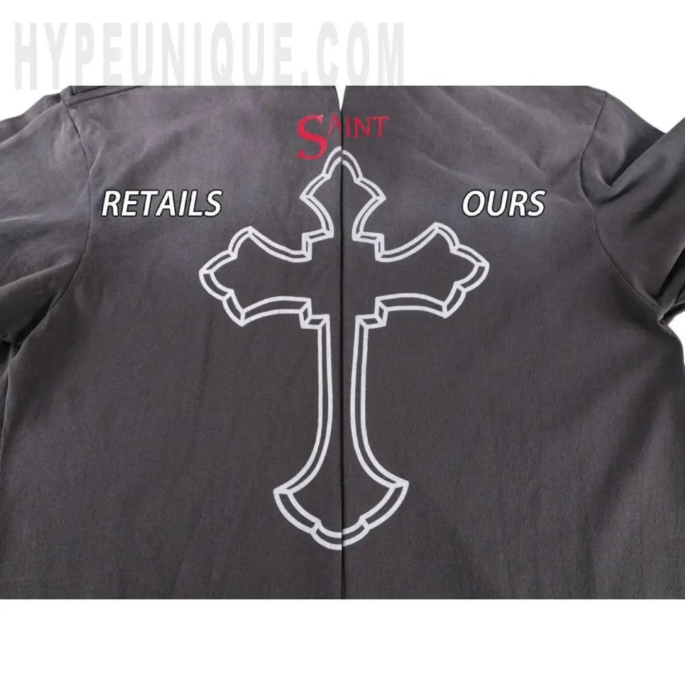 Printed graphic on the back of the garment
