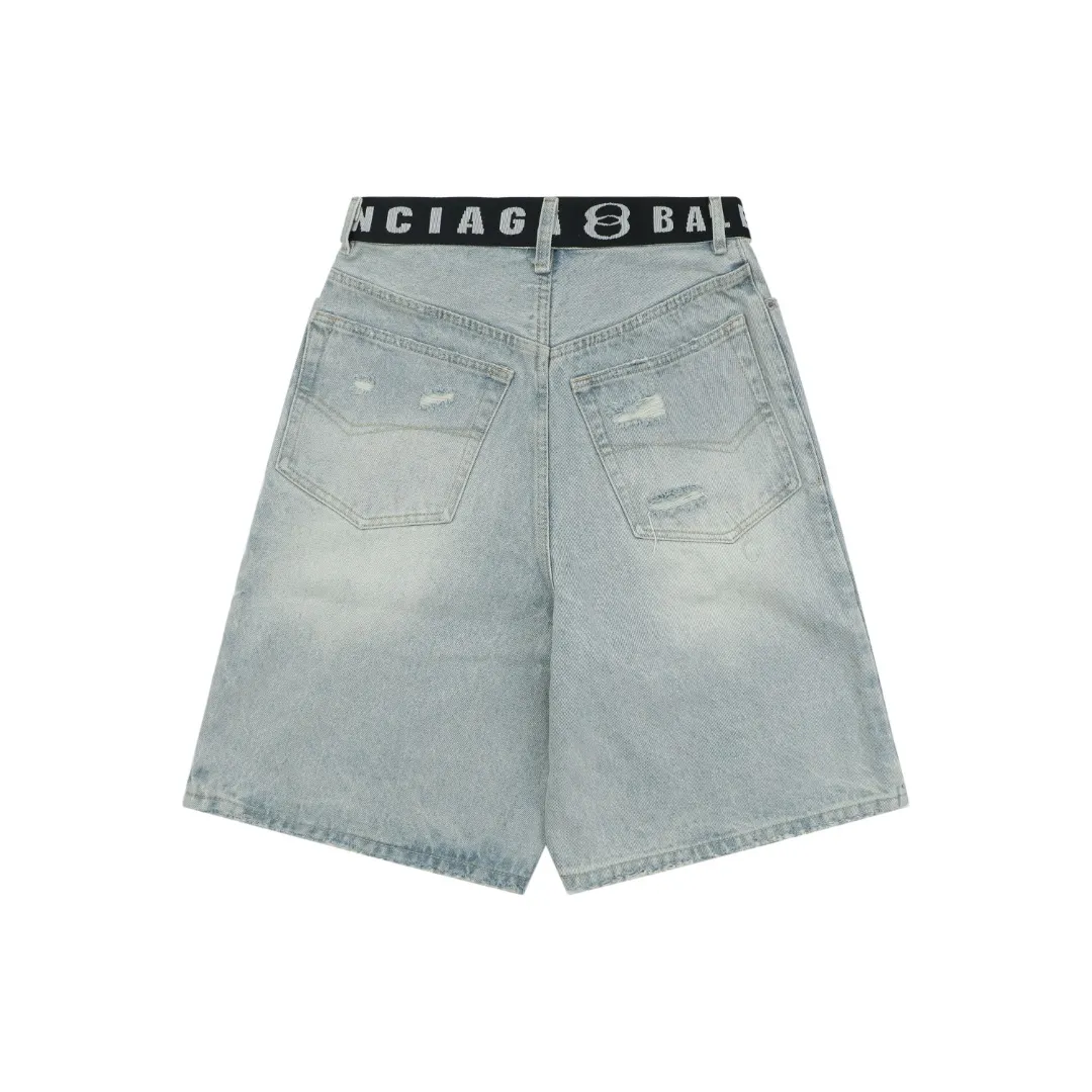 Back BLCG Parisian Belted Denim Capri Shorts