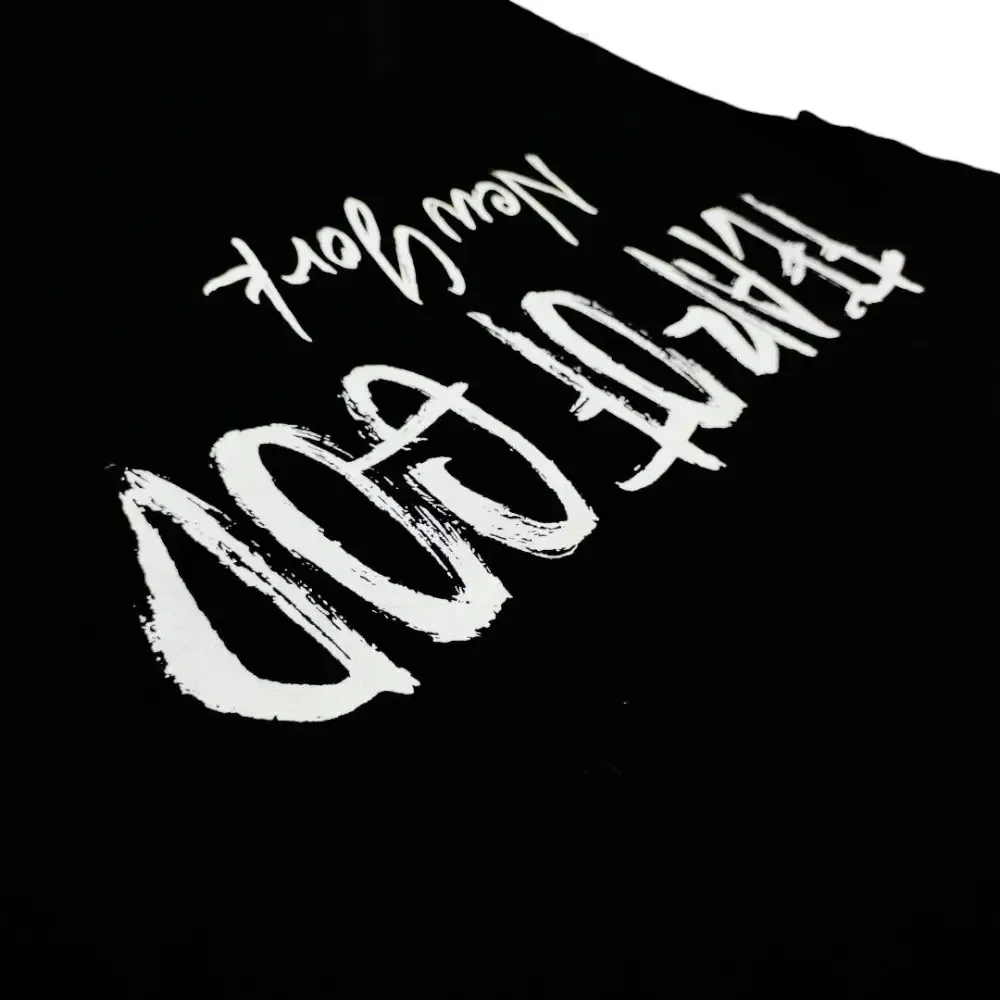 Printed graphic on the back of the garment