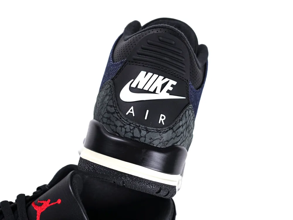 Levis x Jordan 3 Retro Indigo Nike Air Heel Detail