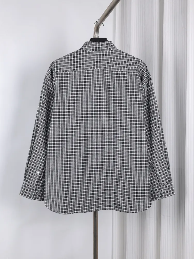 Back of Acne Oversized Plaid Sirospun Cotton Shirt