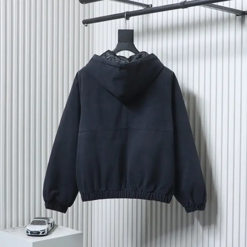 Stussy Distressed Letter Embroidered Logo Cotton Jacket