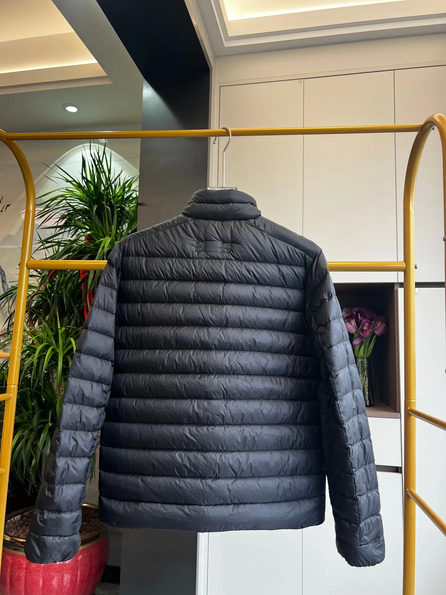 Back View CG Stratus Stand Collar Quilted Down Jacket