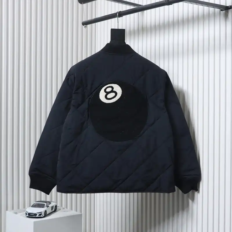 Stussy Black 8-Ball Zip-up Puffer Jacket
