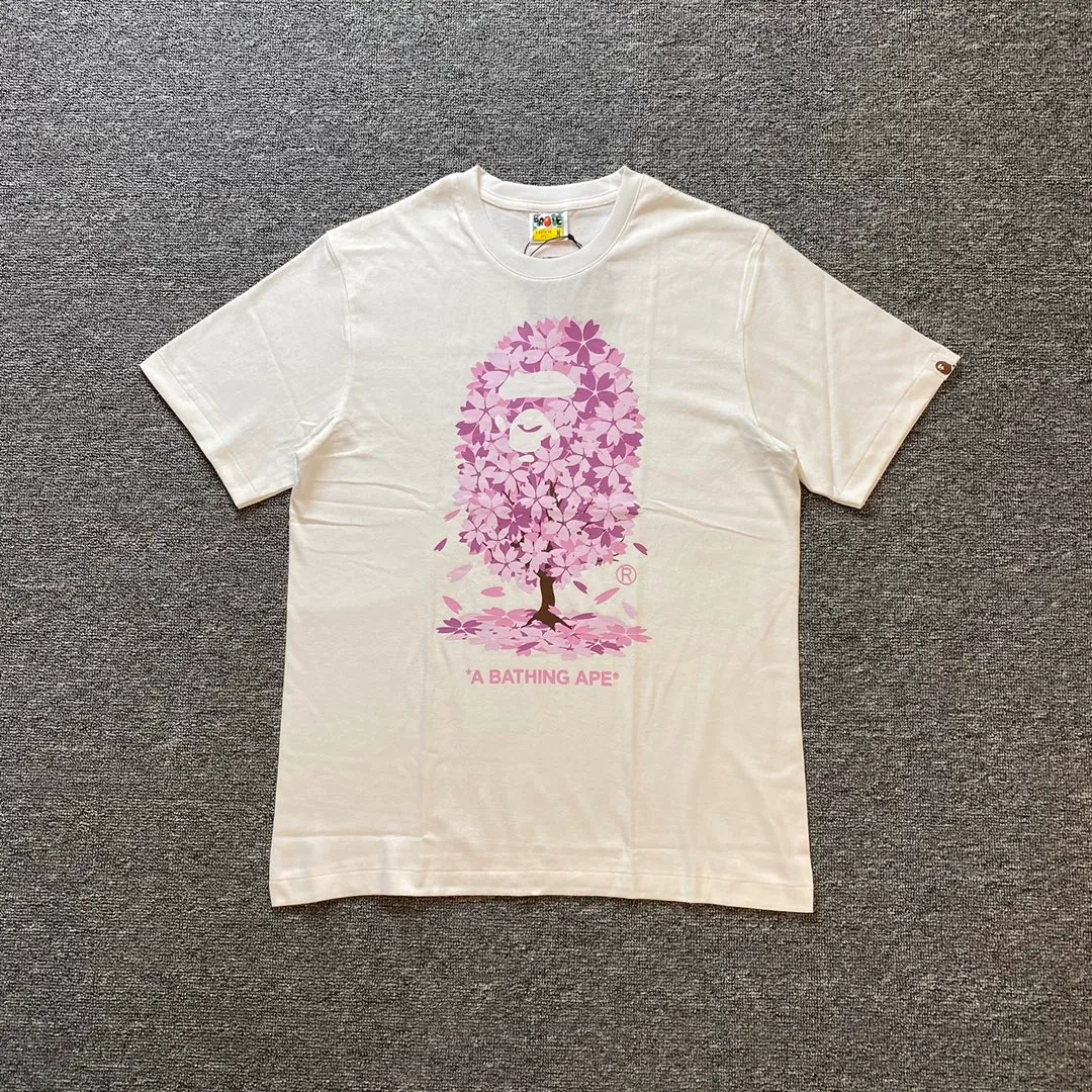 BAPE Cherry Blossom Ape Head Graphic Cotton T-Shirt