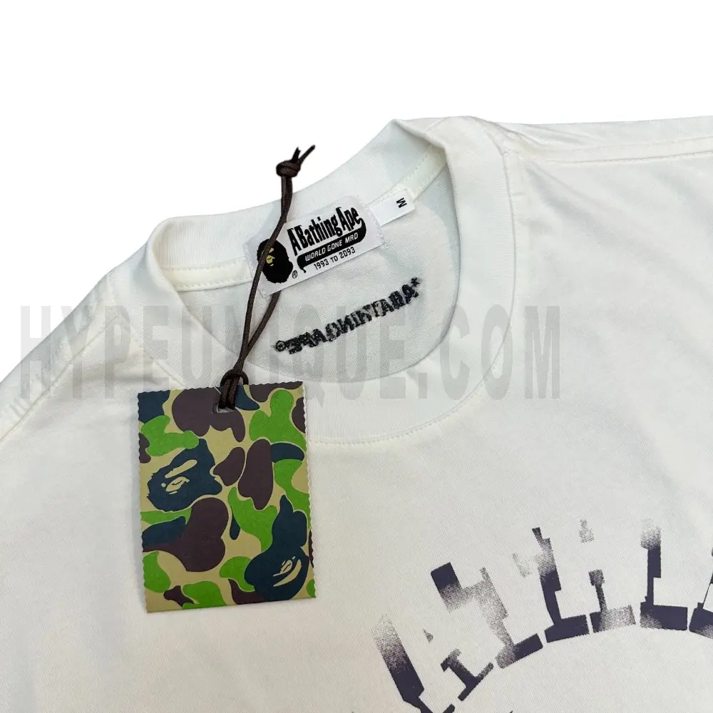 Neckline tag close-up, displaying garment care symbols and brand information with fashion-forward presentation.